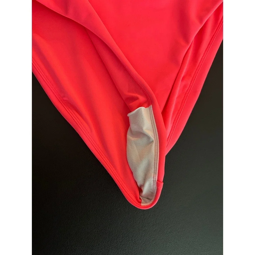 Alo Yoga Airlift Plie Bodysuit Neon Pink One Shoulder Womens XS (1215)